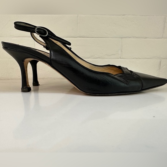 Jimmy Choo Black Leather Pumps Size 38 - Picture 5 of 6